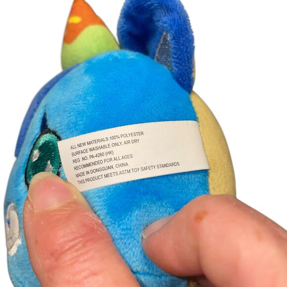 Krew District Funneh Plush Teddy Head Cat Love U Pillow Cushion Stuffed 6" Blue - Picture 9 of 12